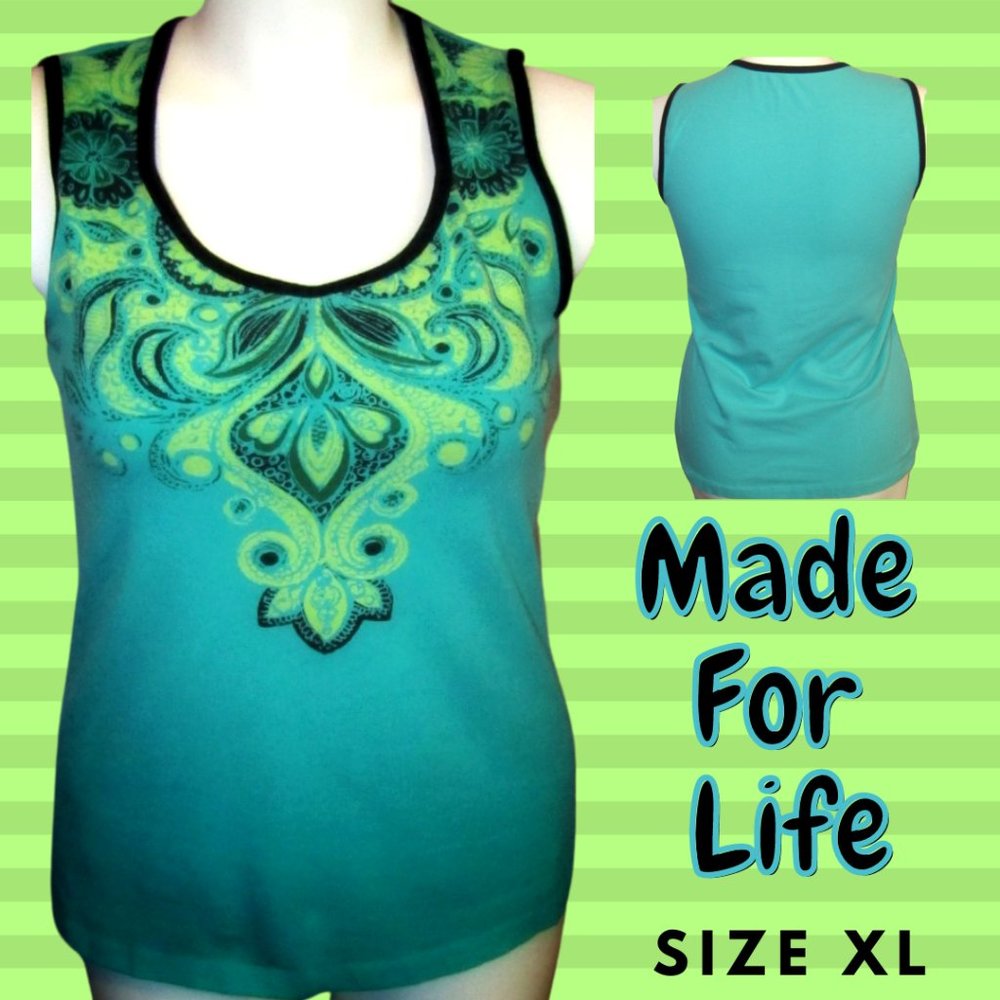 Made For Life Women's Turquoise Activewear Tank
